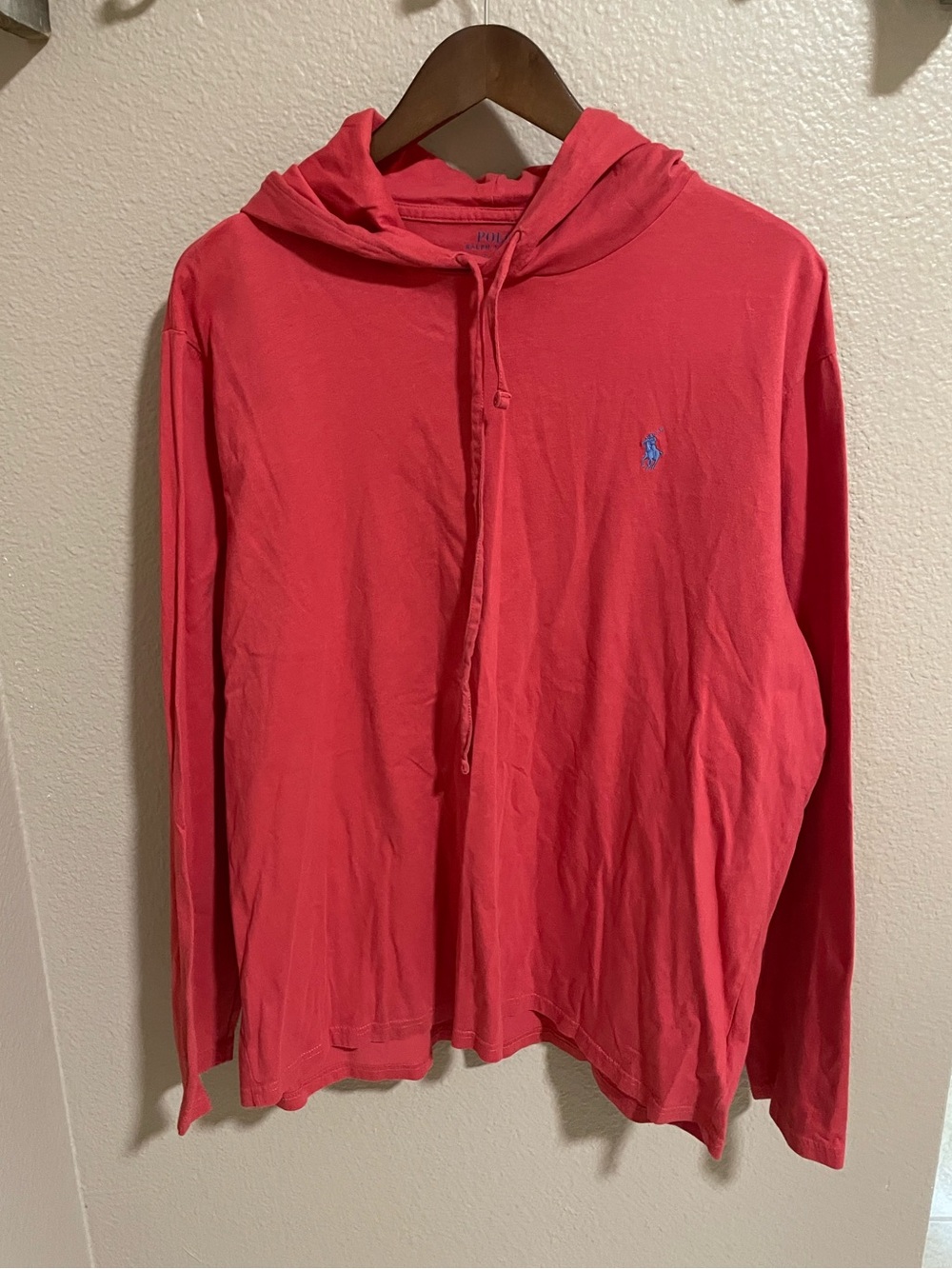 Polo by Ralph Lauren Men’s Coral Red Crewneck Hoodie
